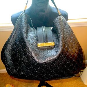 Authentic Monogram Gucci Black Shoulder bag